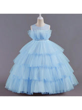 European Palace Style Fashionable Tulle Sleeveless Cute Fluffy Cake Party Dress For Girls